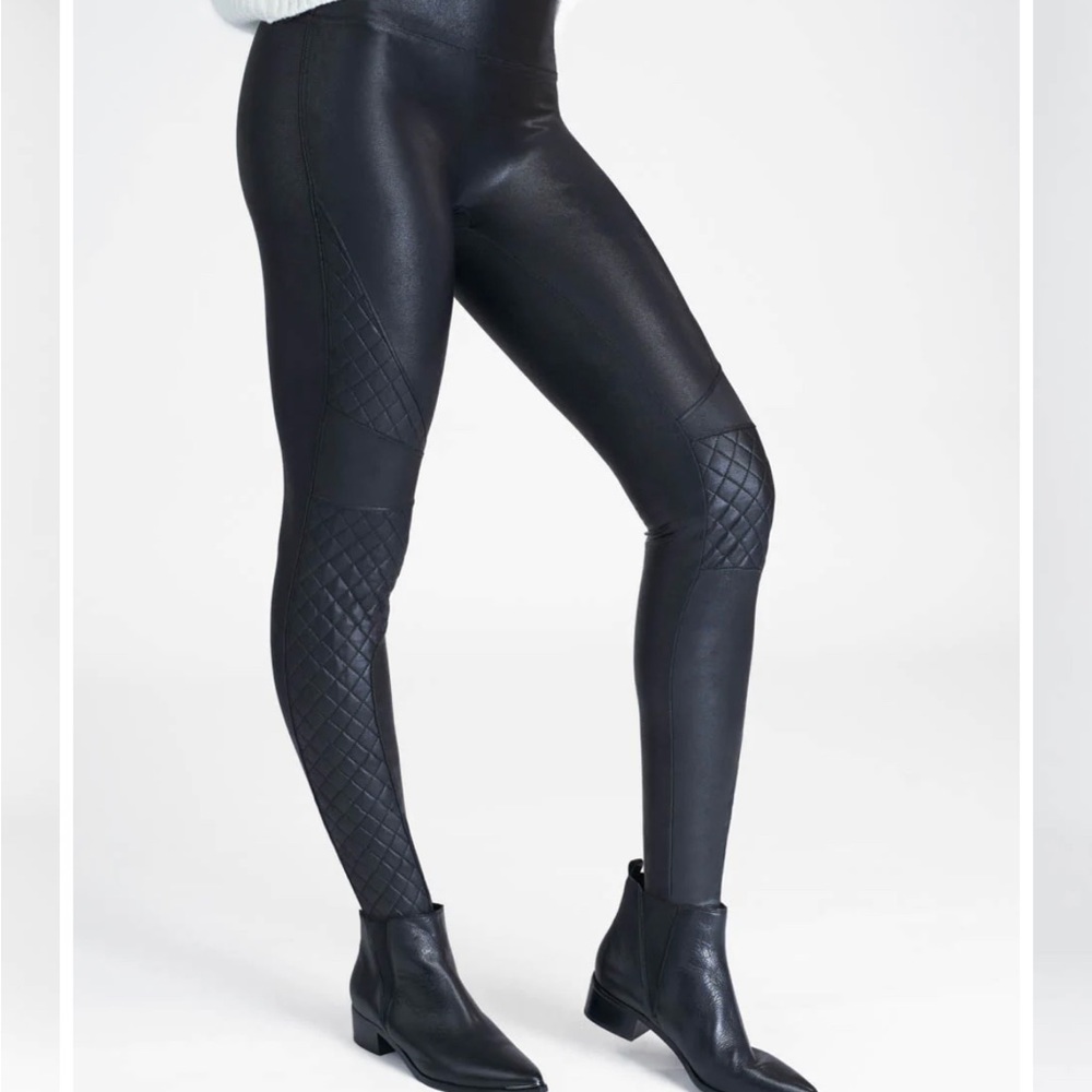 Spanx faux leather quilted leggings. Small. Excellent condition. Sold out